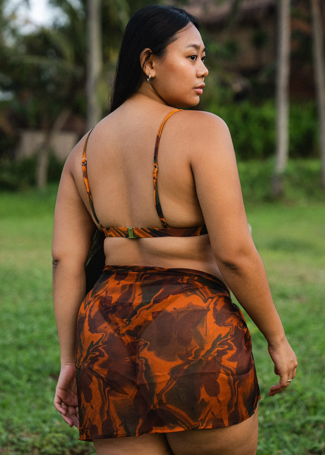 Silk Sarong in Tropical Print