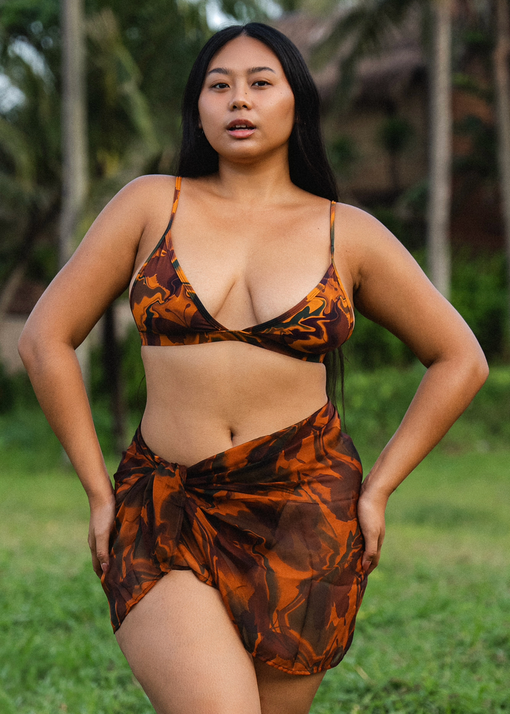 Sina Bikini Top in Tropical Print